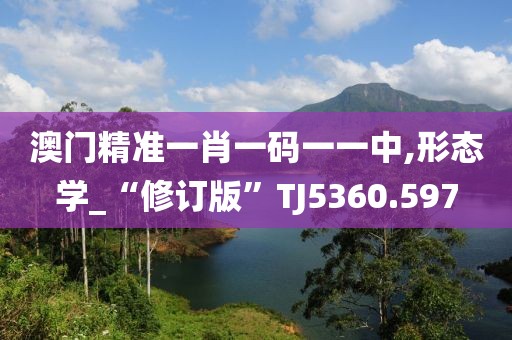 澳門精準一肖一碼一一中,形態(tài)學_“修訂版”TJ5360.597