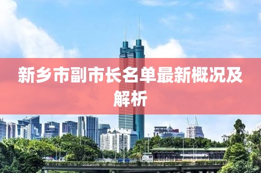 新鄉(xiāng)市副市長名單最新概況及解析