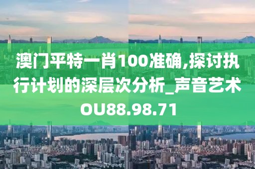 澳門平特一肖100準確,探討執(zhí)行計劃的深層次分析_聲音藝術(shù)OU88.98.71