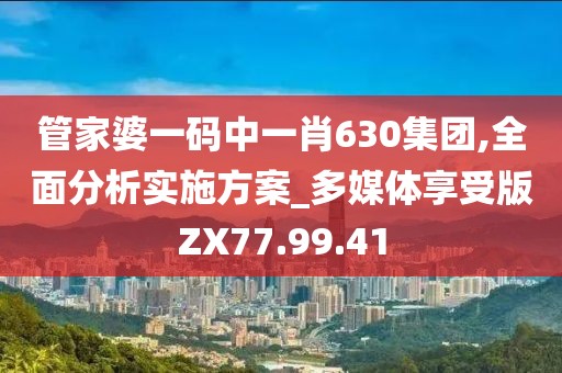 管家婆一碼中一肖630集團(tuán),全面分析實(shí)施方案_多媒體享受版ZX77.99.41