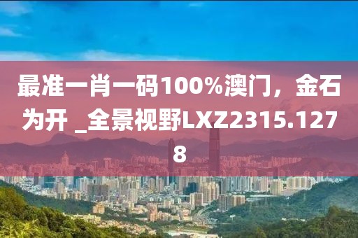 最準一肖一碼100%澳門，金石為開 _全景視野LXZ2315.1278