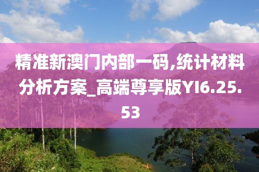 精準新澳門內(nèi)部一碼,統(tǒng)計材料分析方案_高端尊享版YI6.25.53