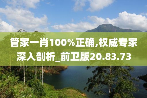 管家一肖100%正確,權威專家深入剖析_前衛(wèi)版20.83.73