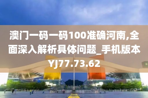 澳門一碼一碼100準(zhǔn)確河南,全面深入解析具體問題_手機(jī)版本YJ77.73.62