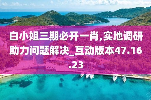 白小姐三期必開一肖,實地調(diào)研助力問題解決_互動版本47.16.23