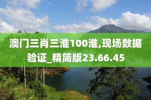 澳門三肖三淮100淮,現(xiàn)場數(shù)據(jù)驗(yàn)證_精簡版23.66.45