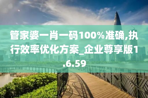 管家婆一肖一碼100%準(zhǔn)確,執(zhí)行效率優(yōu)化方案_企業(yè)尊享版1.6.59