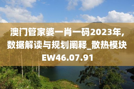 澳門管家婆一肖一碼2023年,數(shù)據(jù)解讀與規(guī)劃闡釋_散熱模塊EW46.07.91