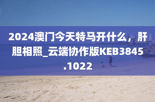 2024澳門今天特馬開什么，肝膽相照_云端協(xié)作版KEB3845.1022