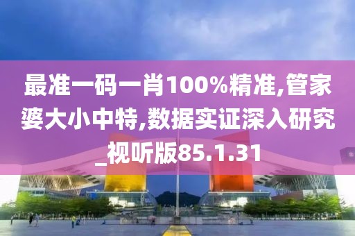 最準(zhǔn)一碼一肖100%精準(zhǔn),管家婆大小中特,數(shù)據(jù)實(shí)證深入研究_視聽版85.1.31