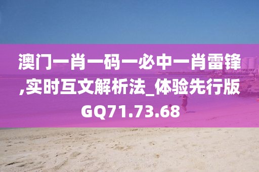 澳門一肖一碼一必中一肖雷鋒,實時互文解析法_體驗先行版GQ71.73.68