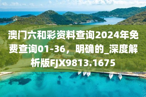 澳門六和彩資料查詢2024年免費(fèi)查詢01-36，明確的_深度解析版FJX9813.1675