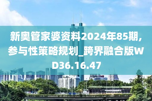 新奧管家婆資料2024年85期,參與性策略規(guī)劃_跨界融合版WD36.16.47