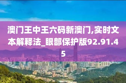 澳門王中王六碼新澳門,實時文本解釋法_眼部保護版92.91.45