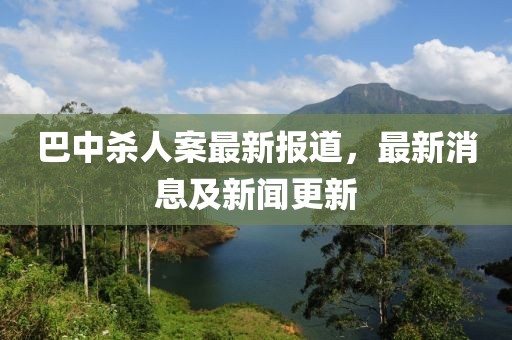 巴中殺人案最新報(bào)道，最新消息及新聞更新