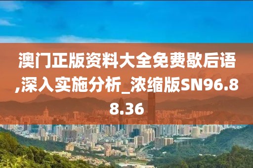 澳門正版資料大全免費歇后語,深入實施分析_濃縮版SN96.88.36