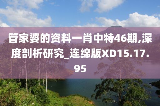 管家婆的資料一肖中特46期,深度剖析研究_連綿版XD15.17.95