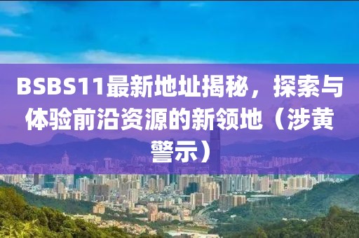 BSBS11最新地址揭秘，探索與體驗前沿資源的新領地（涉黃警示）