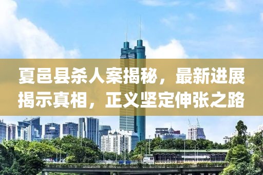 夏邑縣殺人案揭秘，最新進展揭示真相，正義堅定伸張之路