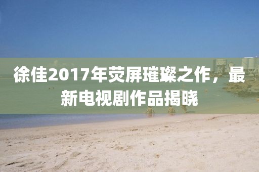 徐佳2017年熒屏璀璨之作，最新電視劇作品揭曉