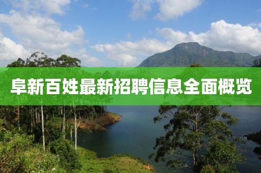 阜新百姓最新招聘信息全面概覽