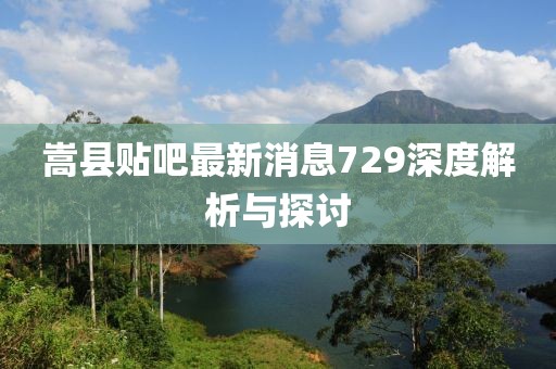 嵩縣貼吧最新消息729深度解析與探討