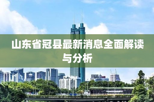 山東省冠縣最新消息全面解讀與分析