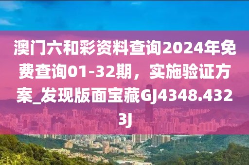 澳門六和彩資料查詢2024年免費(fèi)查詢01-32期，實(shí)施驗(yàn)證方案_發(fā)現(xiàn)版面寶藏GJ4348.4323J