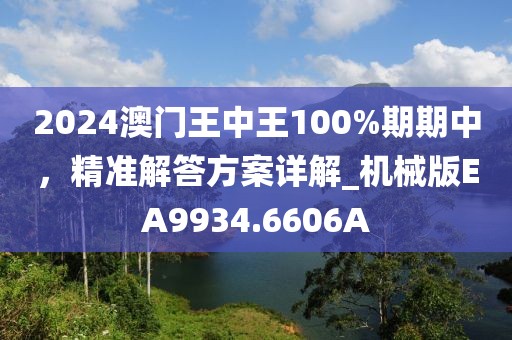 2024澳門(mén)王中王100%期期中，精準(zhǔn)解答方案詳解_機(jī)械版EA9934.6606A