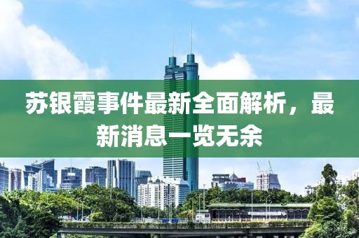 蘇銀霞事件最新全面解析，最新消息一覽無余