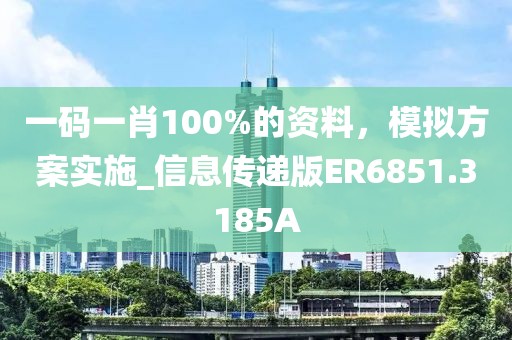 一碼一肖100%的資料，模擬方案實(shí)施_信息傳遞版ER6851.3185A