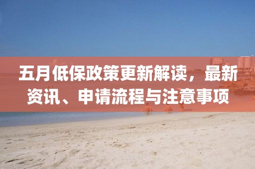 五月低保政策更新解讀，最新資訊、申請流程與注意事項