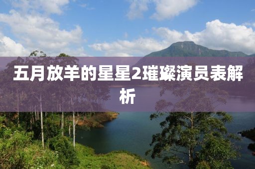 五月放羊的星星2璀璨演員表解析