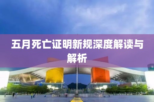 五月死亡證明新規(guī)深度解讀與解析