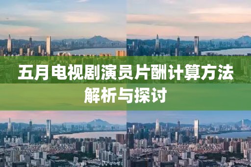 五月電視劇演員片酬計(jì)算方法解析與探討
