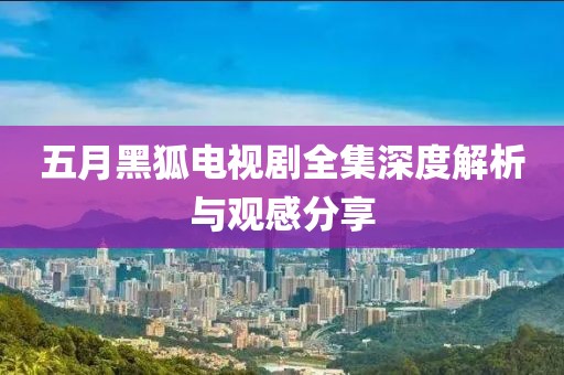 五月黑狐電視劇全集深度解析與觀感分享