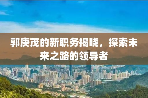 郭庚茂的新職務(wù)揭曉，探索未來之路的領(lǐng)導(dǎo)者