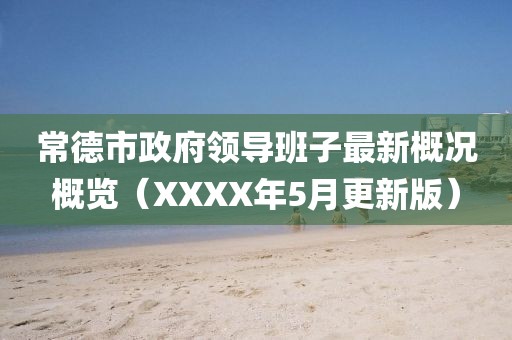 常德市政府領(lǐng)導(dǎo)班子最新概況概覽（XXXX年5月更新版）