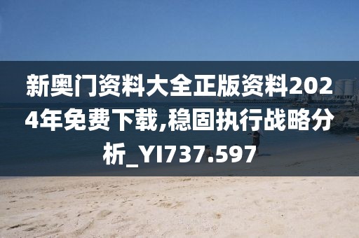 新奧門資料大全正版資料2024年免費下載,穩(wěn)固執(zhí)行戰(zhàn)略分析_YI737.597