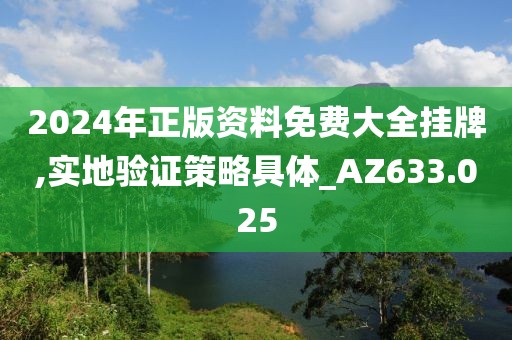 2024年正版資料免費大全掛牌,實地驗證策略具體_AZ633.025