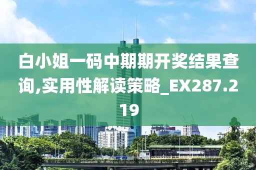 白小姐一碼中期期開獎結果查詢,實用性解讀策略_EX287.219