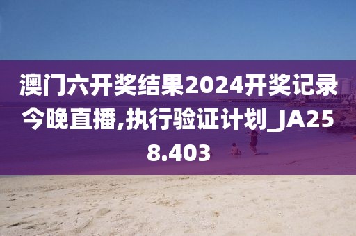 澳門六開獎結(jié)果2024開獎記錄今晚直播,執(zhí)行驗(yàn)證計劃_JA258.403