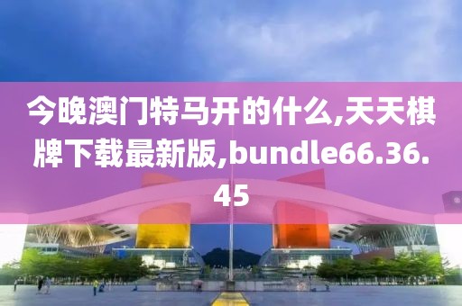 今晚澳門特馬開的什么,天天棋牌下載最新版,bundle66.36.45