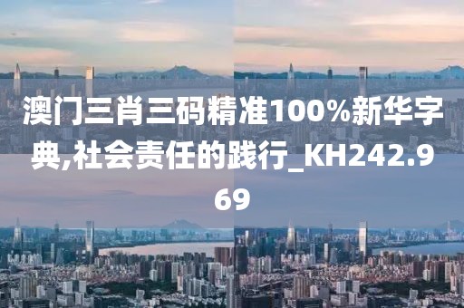 澳門三肖三碼精準100%新華字典,社會責任的踐行_KH242.969