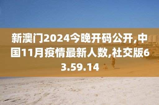 新澳門2024今晚開碼公開,中國11月疫情最新人數(shù),社交版63.59.14