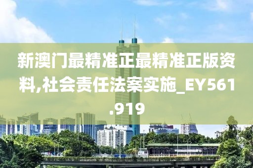 新澳門最精準正最精準正版資料,社會責任法案實施_EY561.919