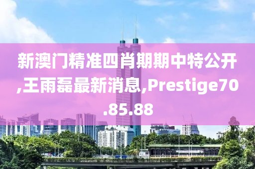 新澳門精準四肖期期中特公開,王雨磊最新消息,Prestige70.85.88