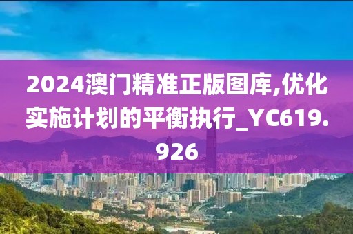 2024澳門精準正版圖庫,優(yōu)化實施計劃的平衡執(zhí)行_YC619.926