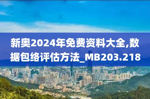 新奧2024年免費資料大全,數(shù)據(jù)包絡(luò)評估方法_MB203.218