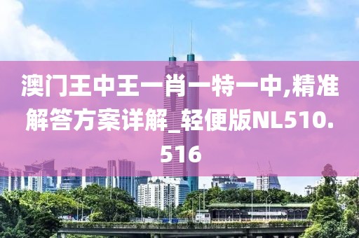 澳門王中王一肖一特一中,精準解答方案詳解_輕便版NL510.516